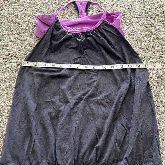 LULULEMON Tuck Me In Tank Top Gray Purple Very Light Flare size 6 Gym Yoga - Picture 3 of 7